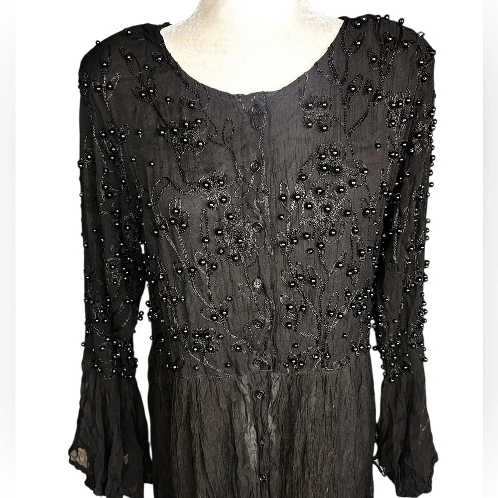 80's Jakelin Maxi Dress S FLAWS Witchy Whimsygoth Goth Fairy Grunge Thrashed - Picture 7 of 16